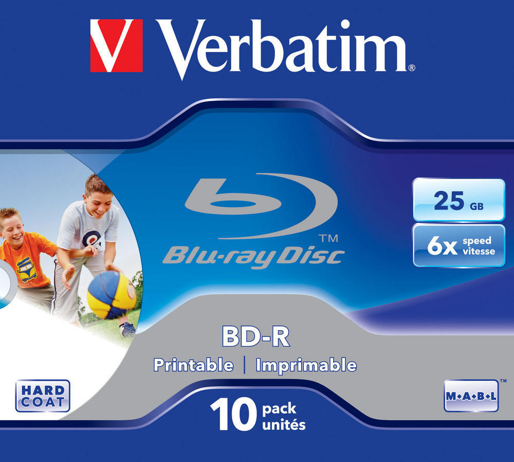 BD-R SL 25GB 6x Printable 10 Pack Jewel Case