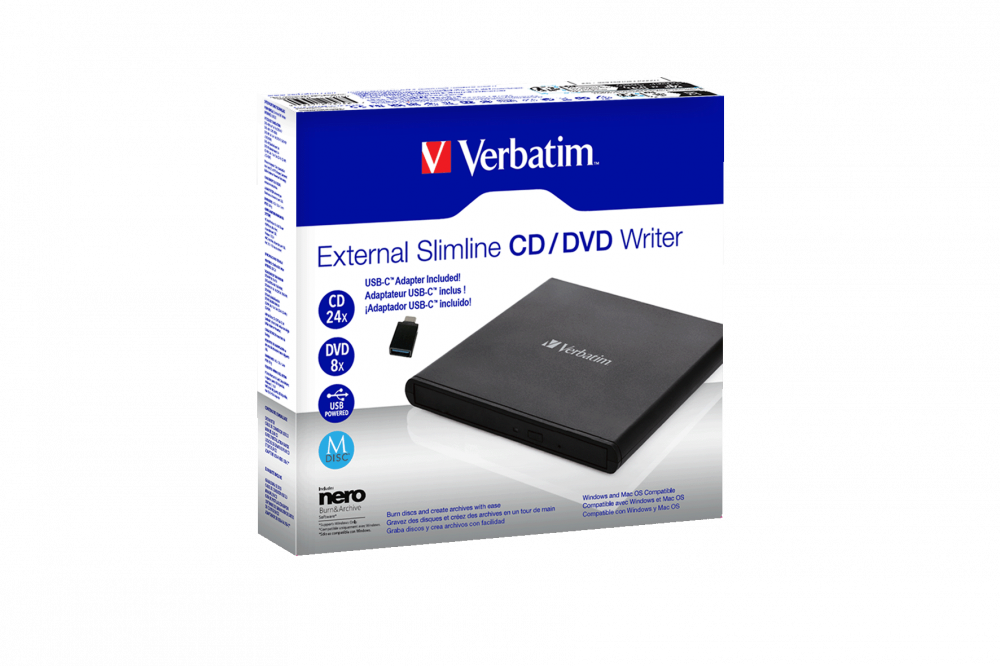 Masterizzatore CD/DVD esterno Slimline Verbatim