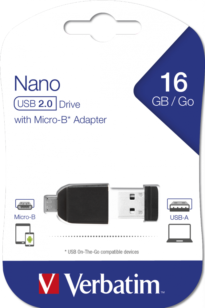 16GB NANO USB Drive con Adattatore Micro USB