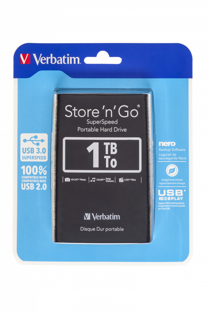Store 'n' Go USB 3.0 Disco rigido portatile da 1 TB Nero