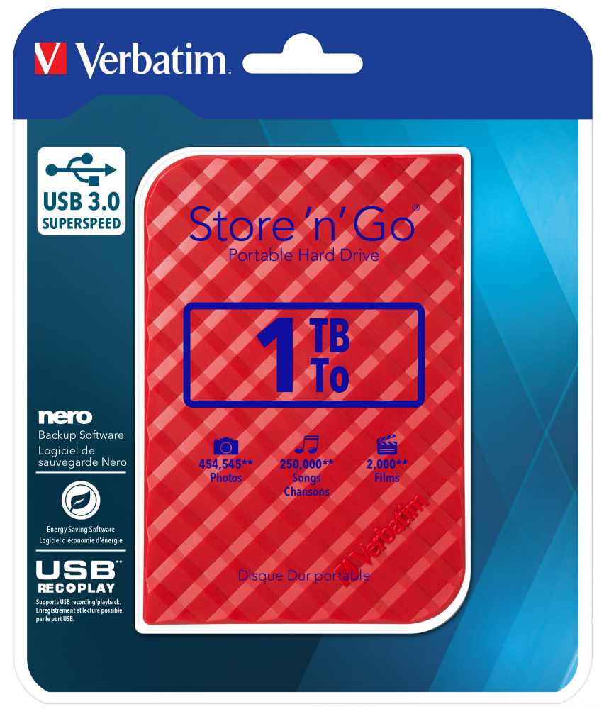 Store 'n' Go USB 3.0 Disco rigido portatile da 1 TB - Rosso