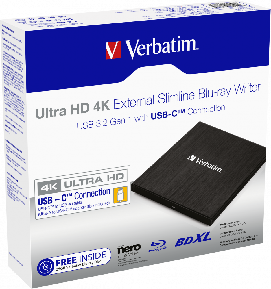 Masterizzatore Blu-ray Slimline Esterno 4K Ultra HD