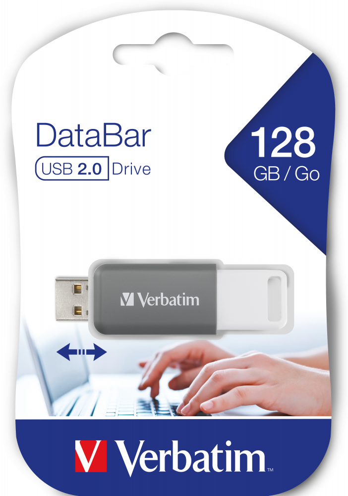 Unità USB DataBar 128 GB Grigia | Verbatim