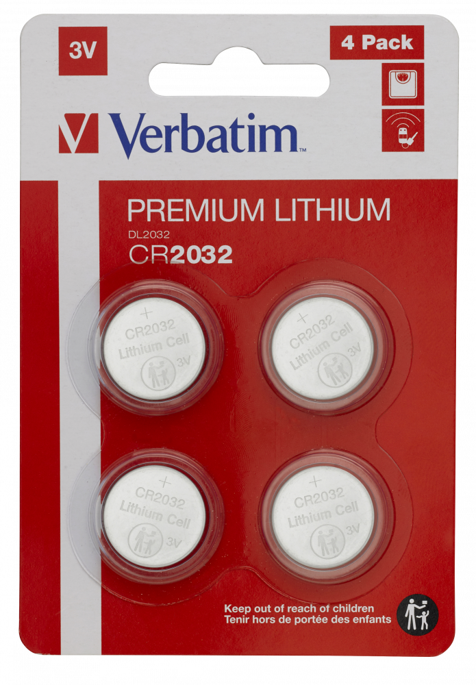CR2032 Batteria al litio 3 V (confezione da 4)